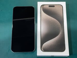 iPhone 15ProMaxを買取ました！高級感あふれるナチュラルチタニウム！【モバトルペリエ千葉店】